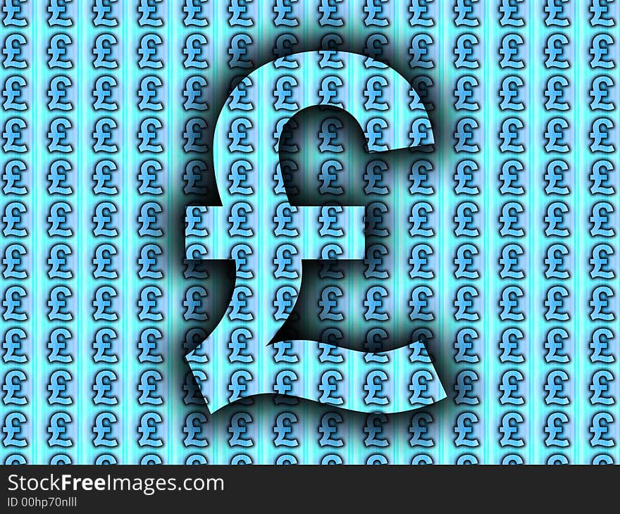 A image of a British currency pound sign,with a pound sign background pattern. A image of a British currency pound sign,with a pound sign background pattern.