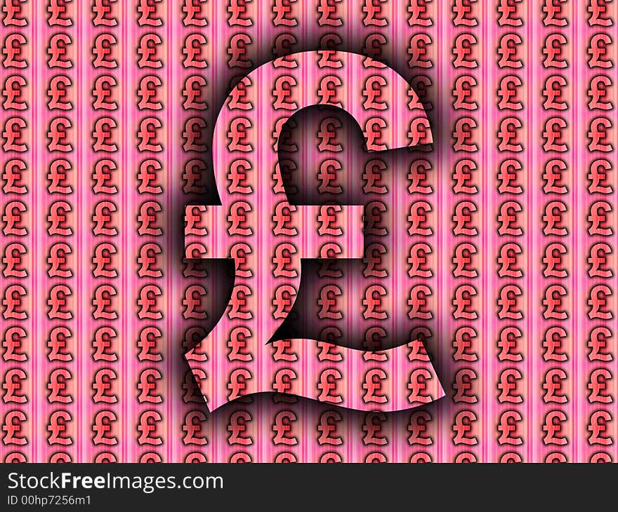 A image of a British currency pound sign,with a pound sign background pattern. A image of a British currency pound sign,with a pound sign background pattern.