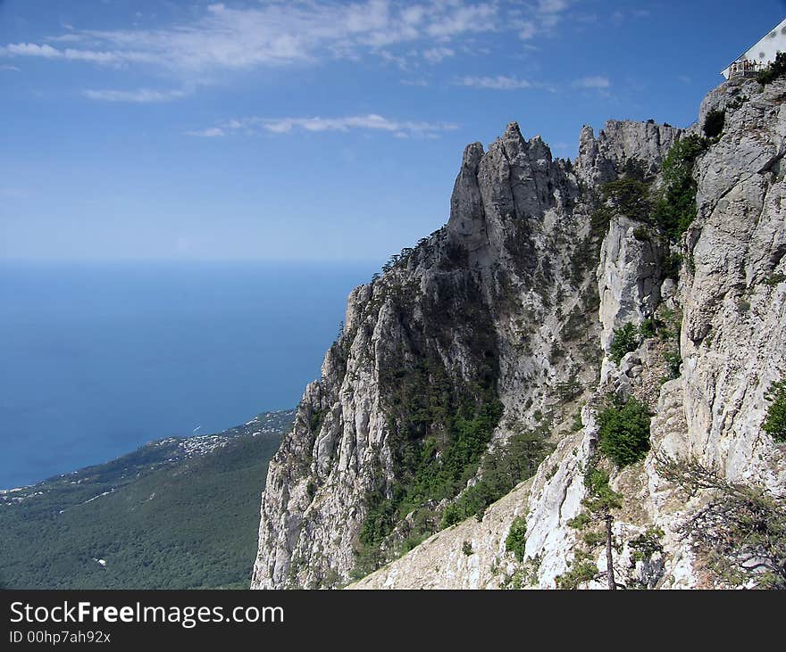 Mountain with a sea