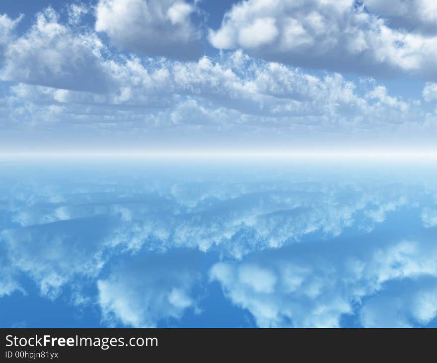 Beautiful sea and clouds sky - digital artwork. Beautiful sea and clouds sky - digital artwork