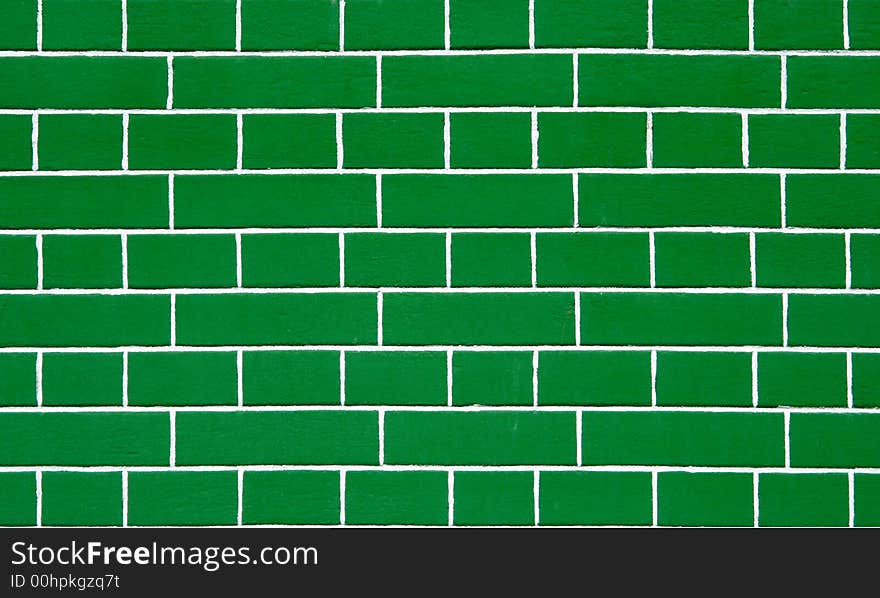 Green bricks wall. Background for design. Green bricks wall. Background for design.