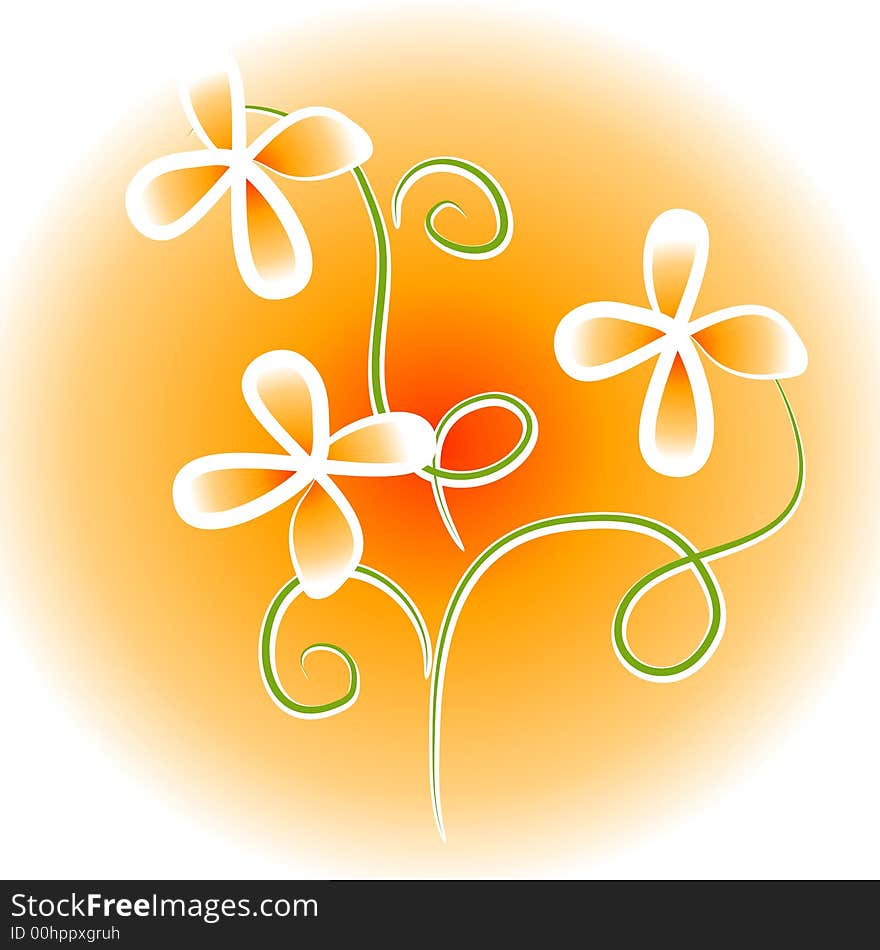 Unique Flowers Clip Art Orange