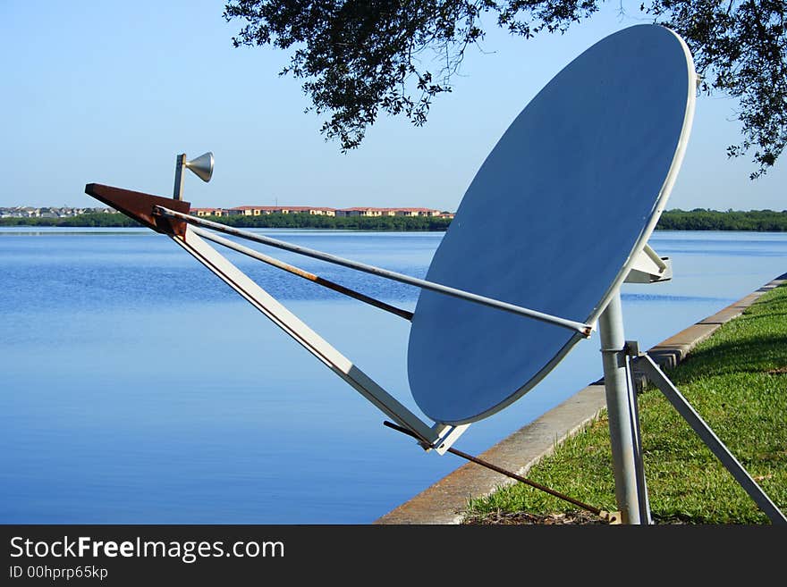 Close up of antenna by the water. Close up of antenna by the water