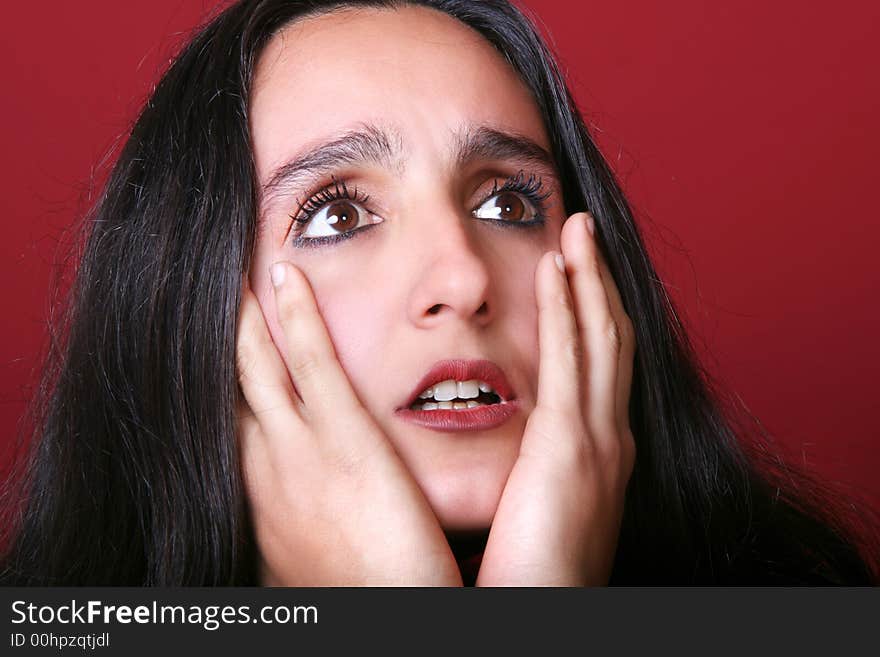 Digital photo of a woman screaming. Digital photo of a woman screaming.