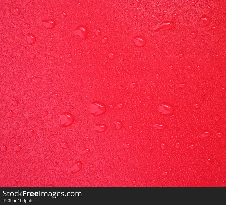 Red water drops abstract background