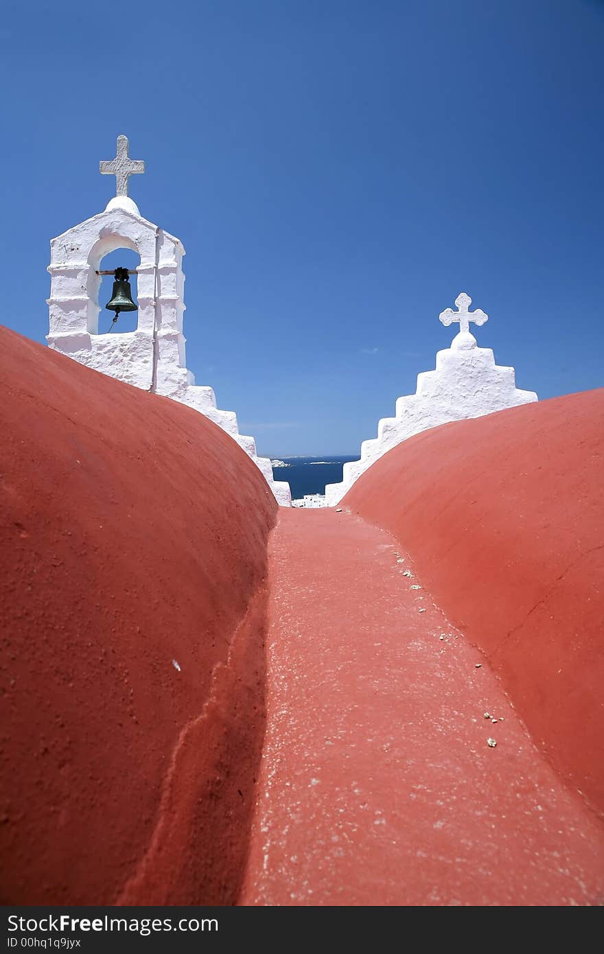 Rooftops of mikonos bright sunny day. Rooftops of mikonos bright sunny day