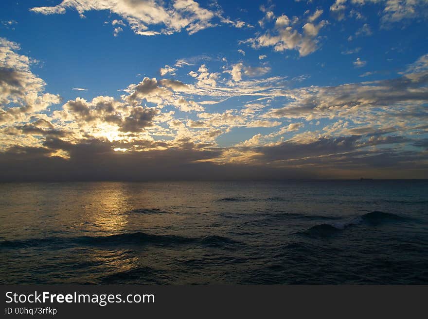 Sunset over the sea