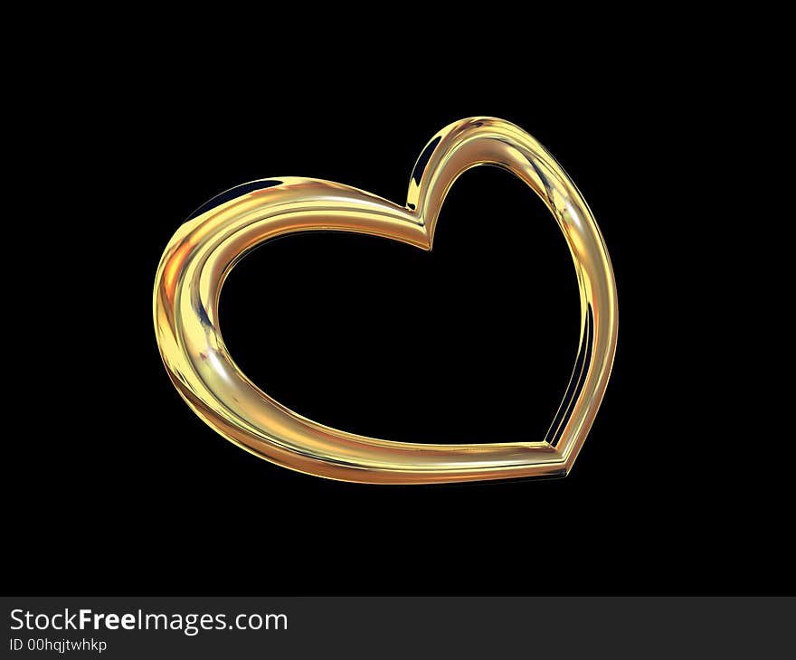 Heart gold costume jewellery sign on love and fidelity