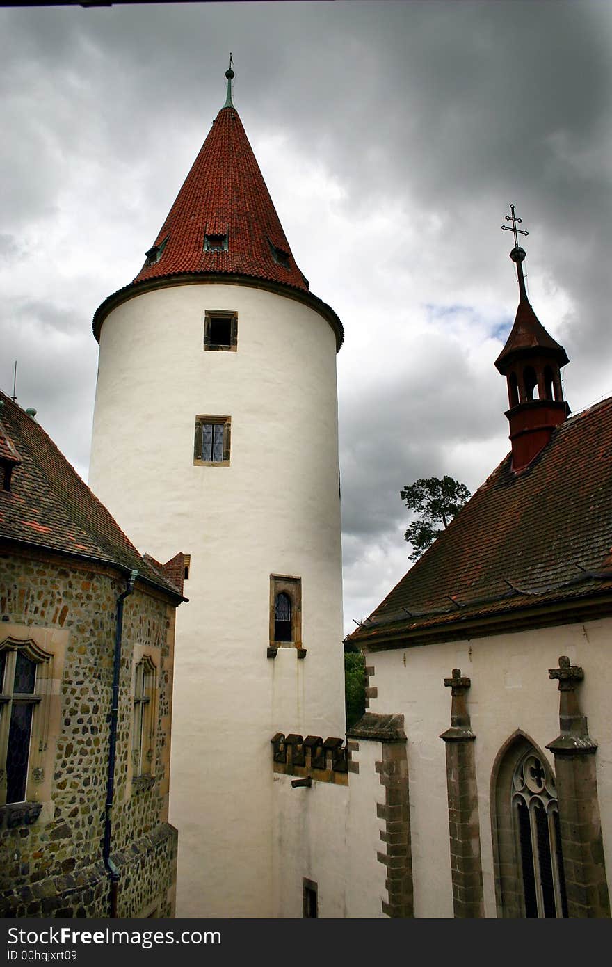 Tower of castle Krivoklat in the Czech Republic. Tower of castle Krivoklat in the Czech Republic