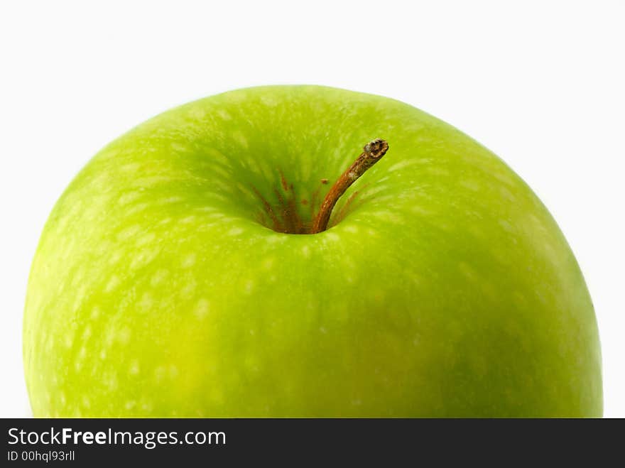 Big green apple separately on  white background