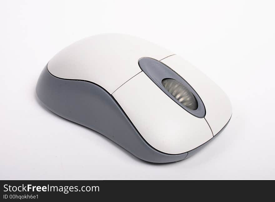 Wireless mouse on the white background