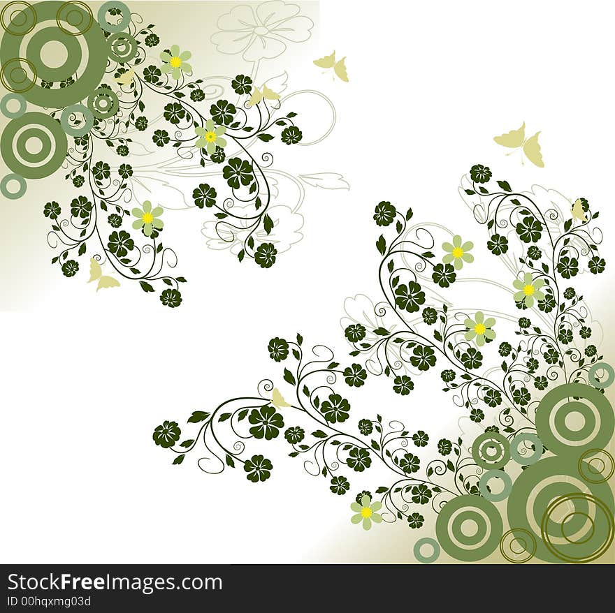 Abstract floral art vector illustration. Abstract floral art vector illustration