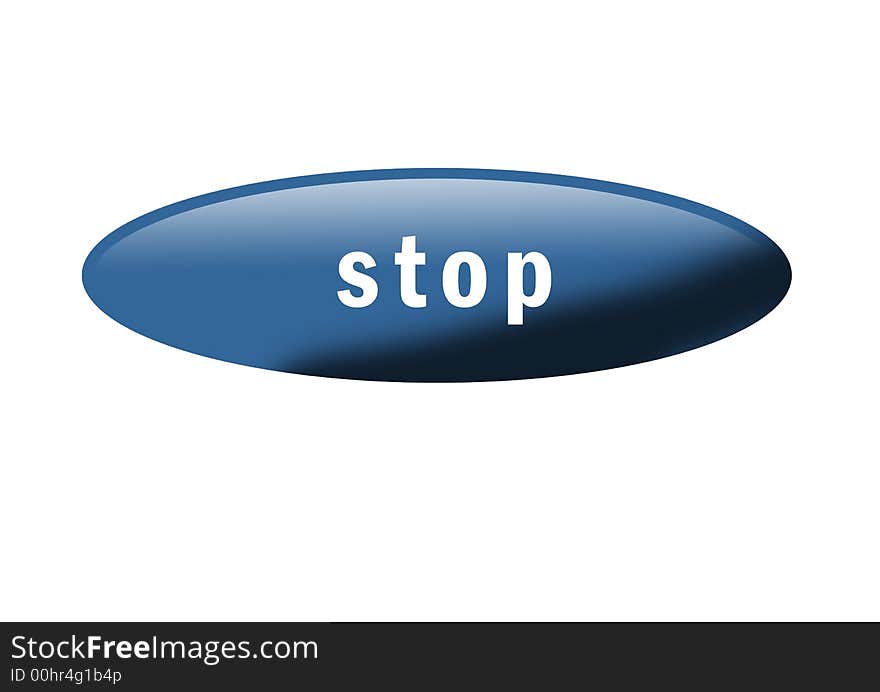 Blue button with the word Stop. Blue button with the word Stop