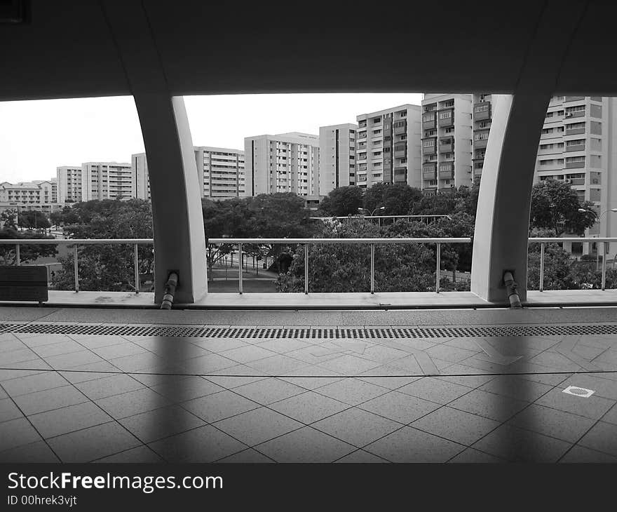 A trainstation in Singapore. Peaceful and tranquility of it all before the train arrives. A trainstation in Singapore. Peaceful and tranquility of it all before the train arrives.