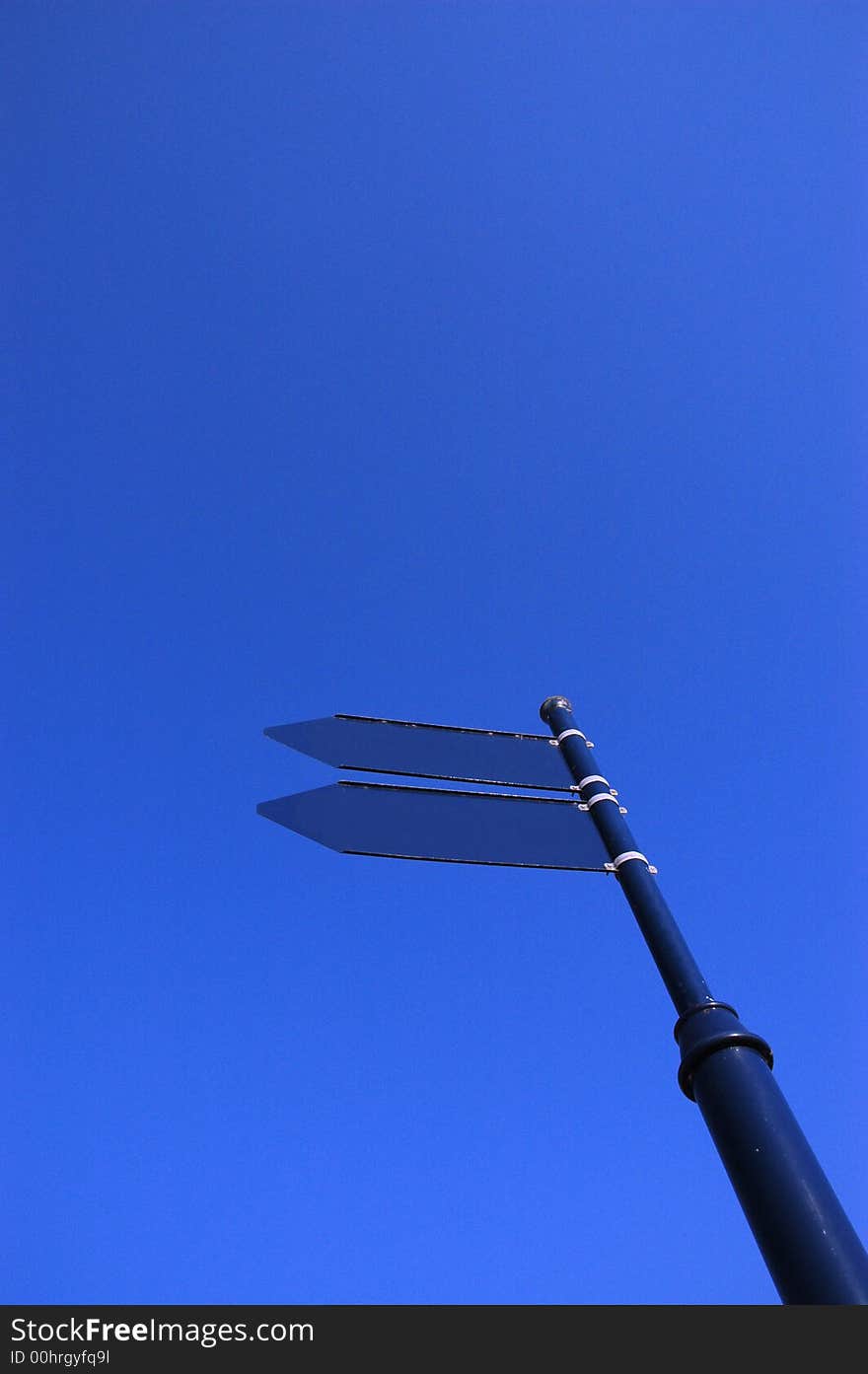 Photo empty sign on the blue sky. Photo empty sign on the blue sky