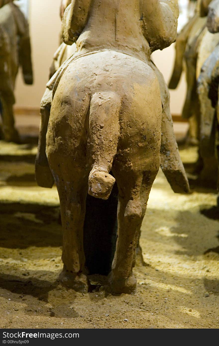 The posterior of a terracotta horse in Xuzhou, China. The posterior of a terracotta horse in Xuzhou, China