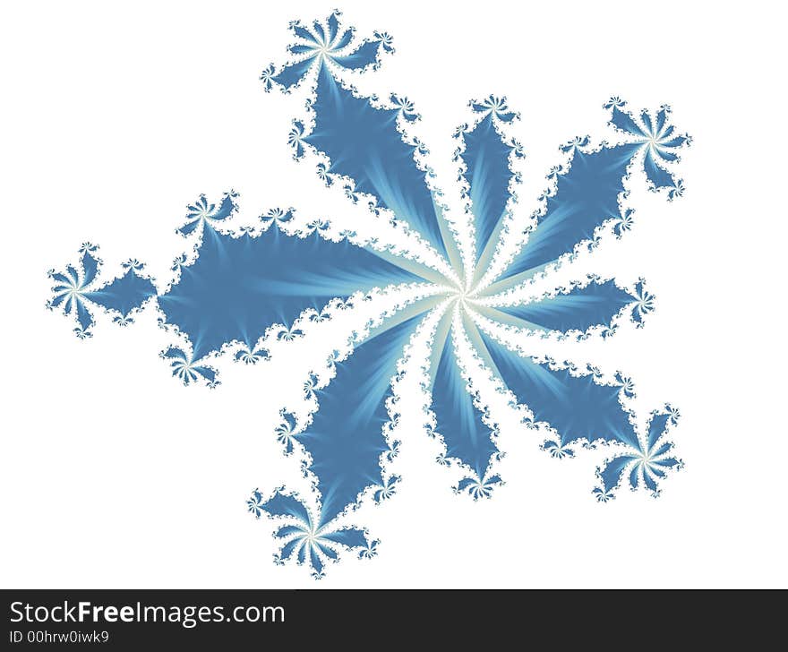 Star flare shaped fractal art. Star flare shaped fractal art