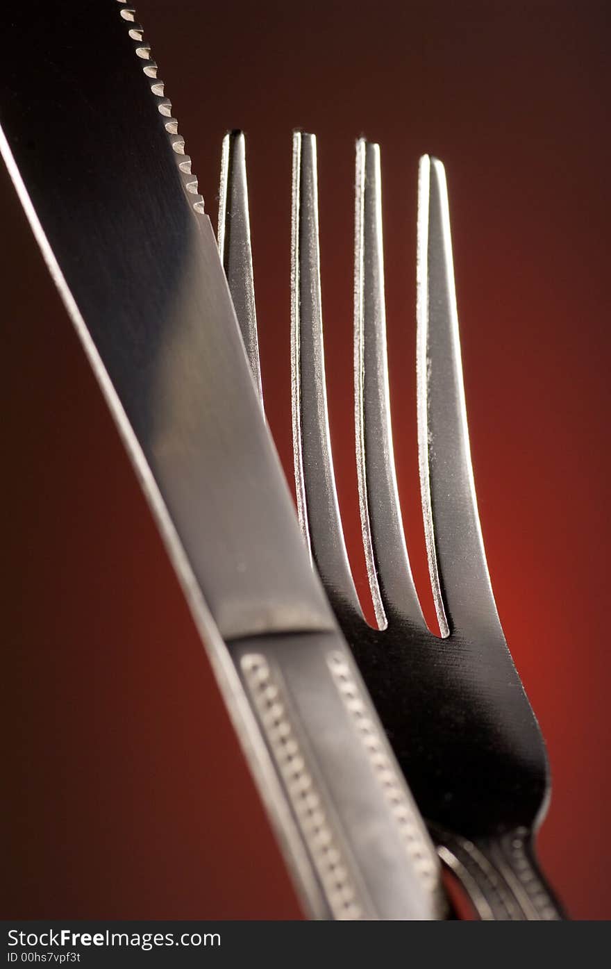 Close up of Knife and Fork