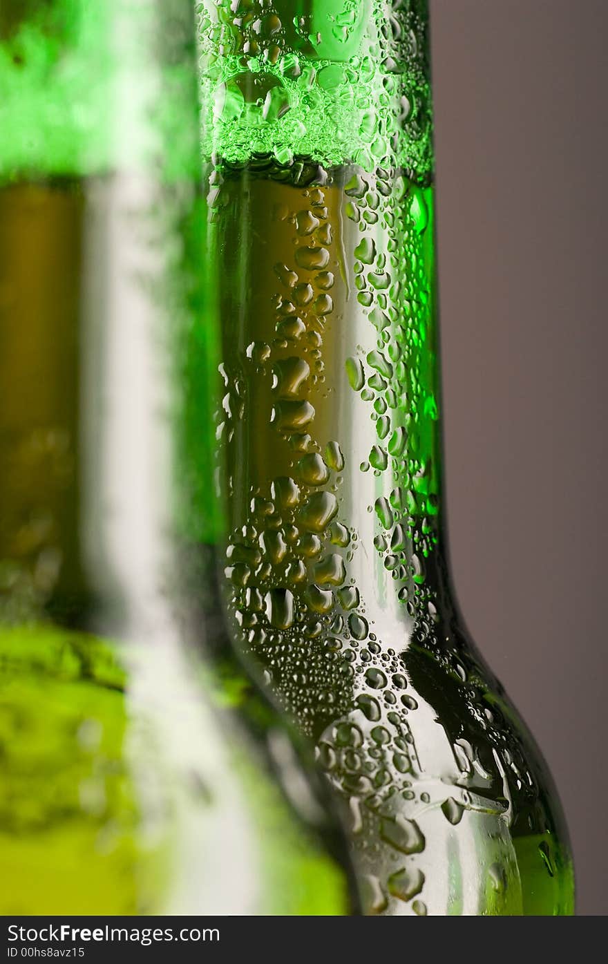 Close up of two Bottles of beer