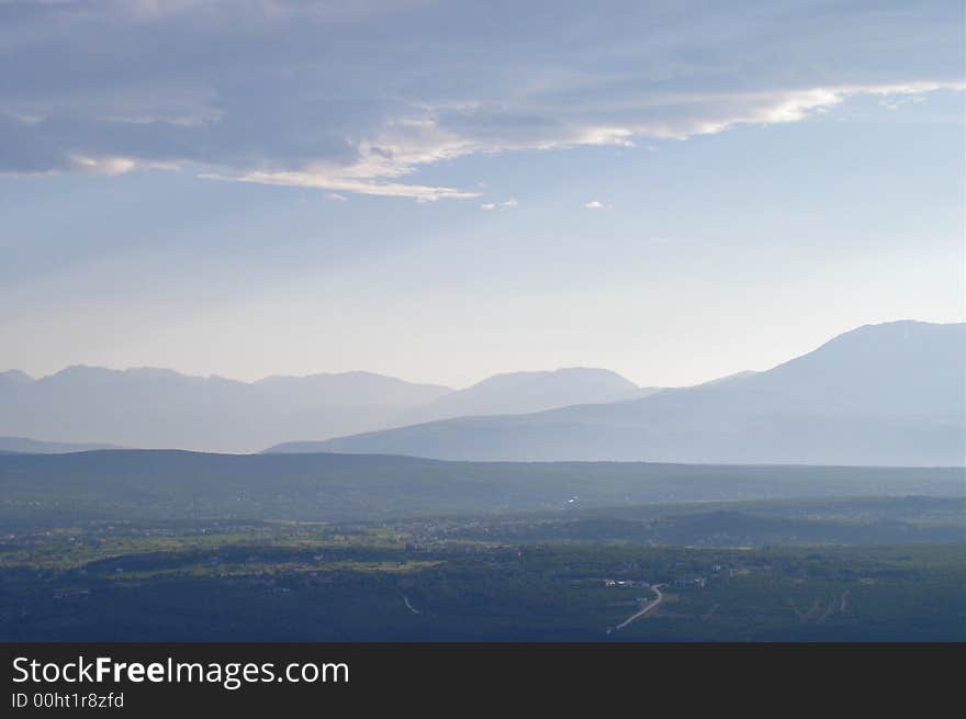 Landscape on a misti morning. Bosnia and Hezregovina. Landscape on a misti morning. Bosnia and Hezregovina