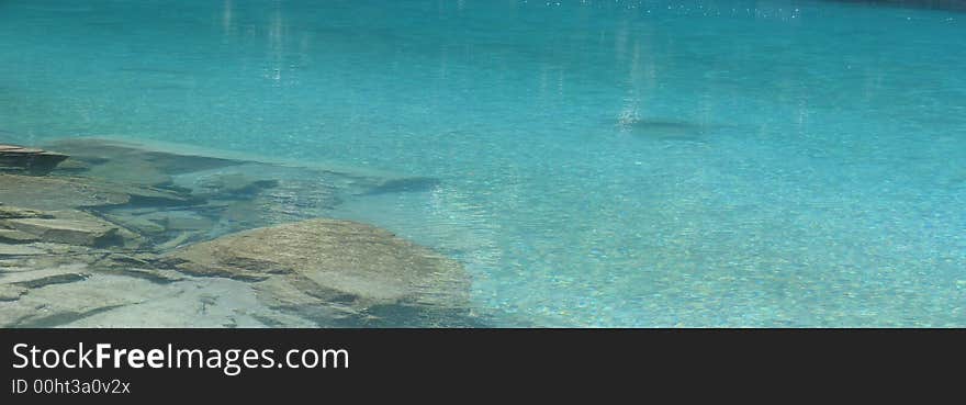 Panoramic view on crystal clear water of Drina river. Panoramic view on crystal clear water of Drina river.