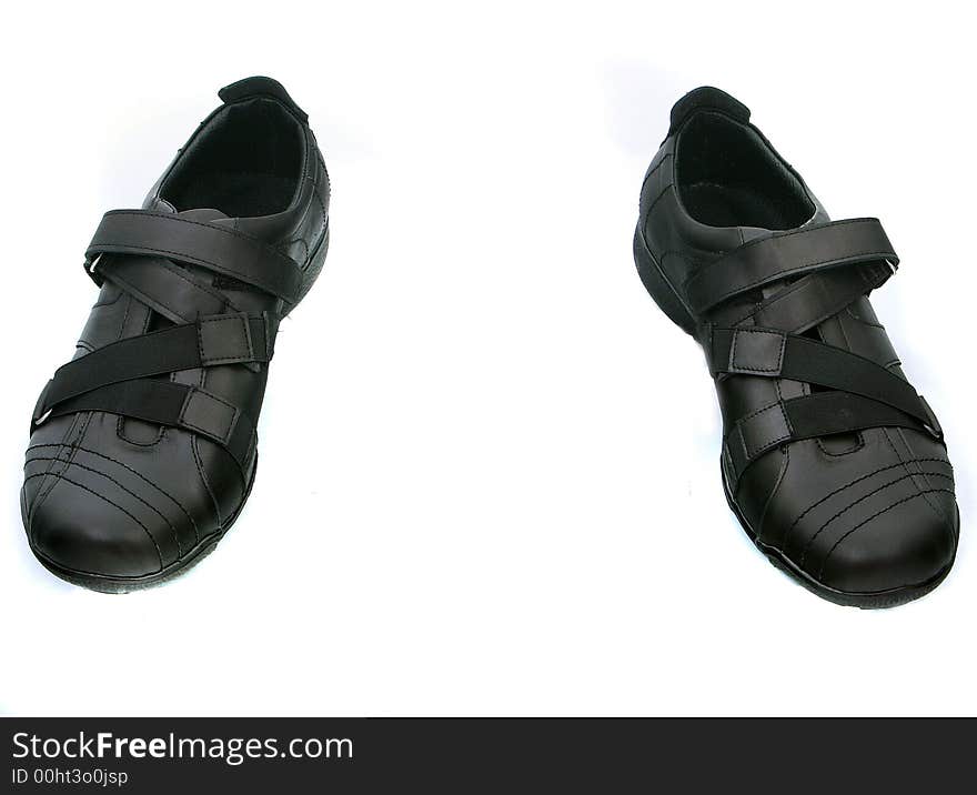 A black pair of man shoes