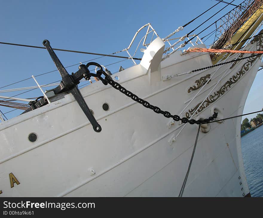 Big and old sailing ship in a harbour of Gdynia, Poland. Big and old sailing ship in a harbour of Gdynia, Poland