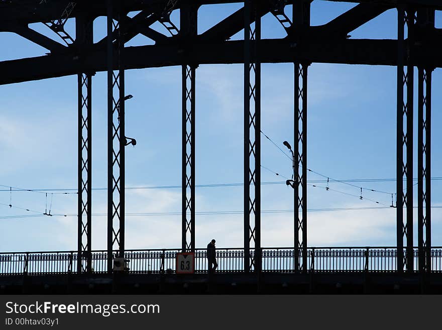 Man on a bridge (silhouette)