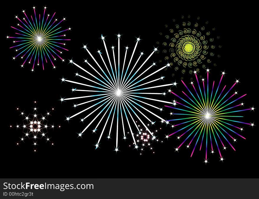 Vector fireworks