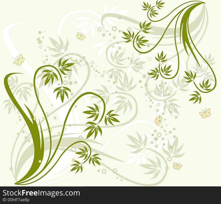 Abstract floral art background - vector. Abstract floral art background - vector