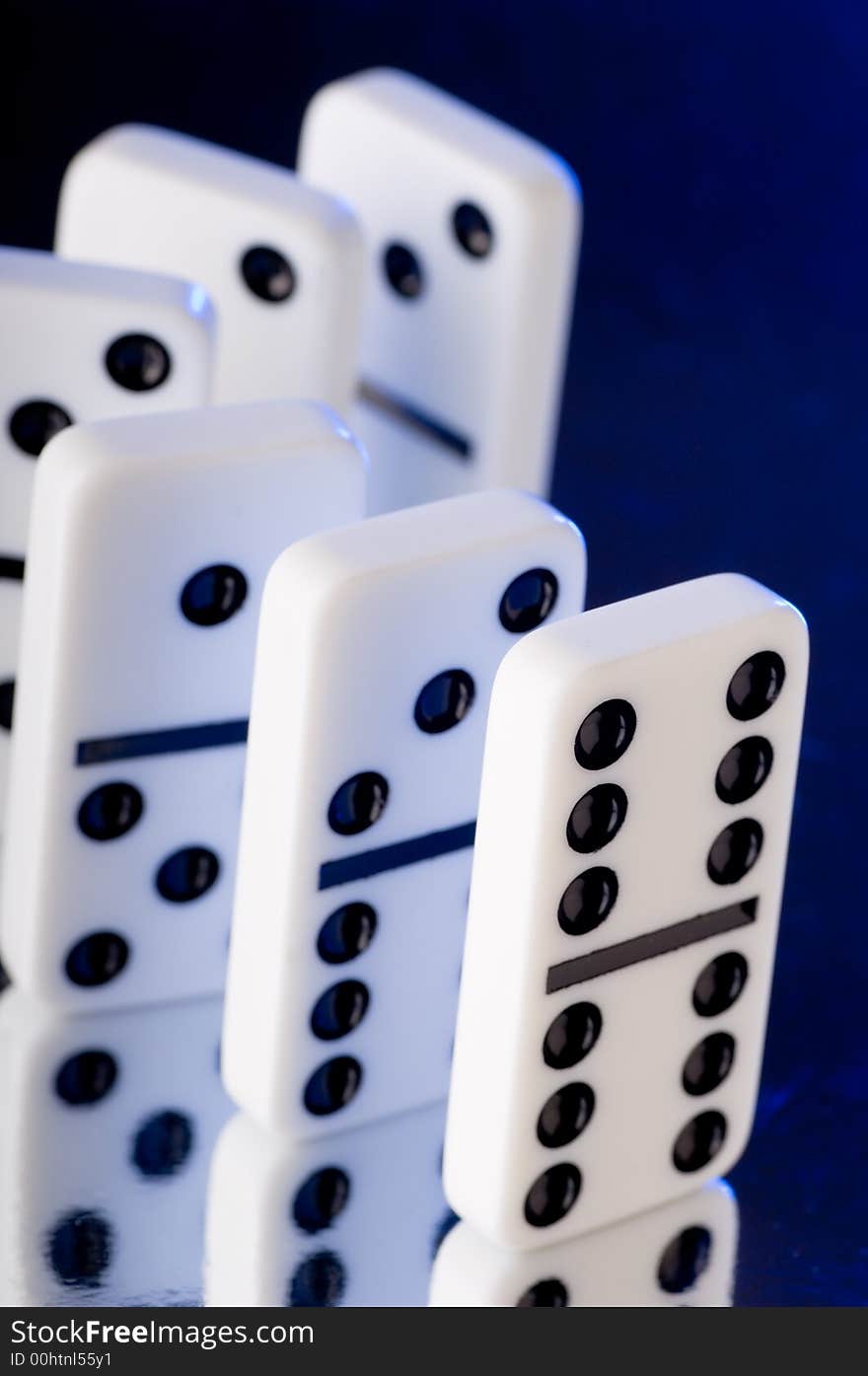 Close up of several Dominoes