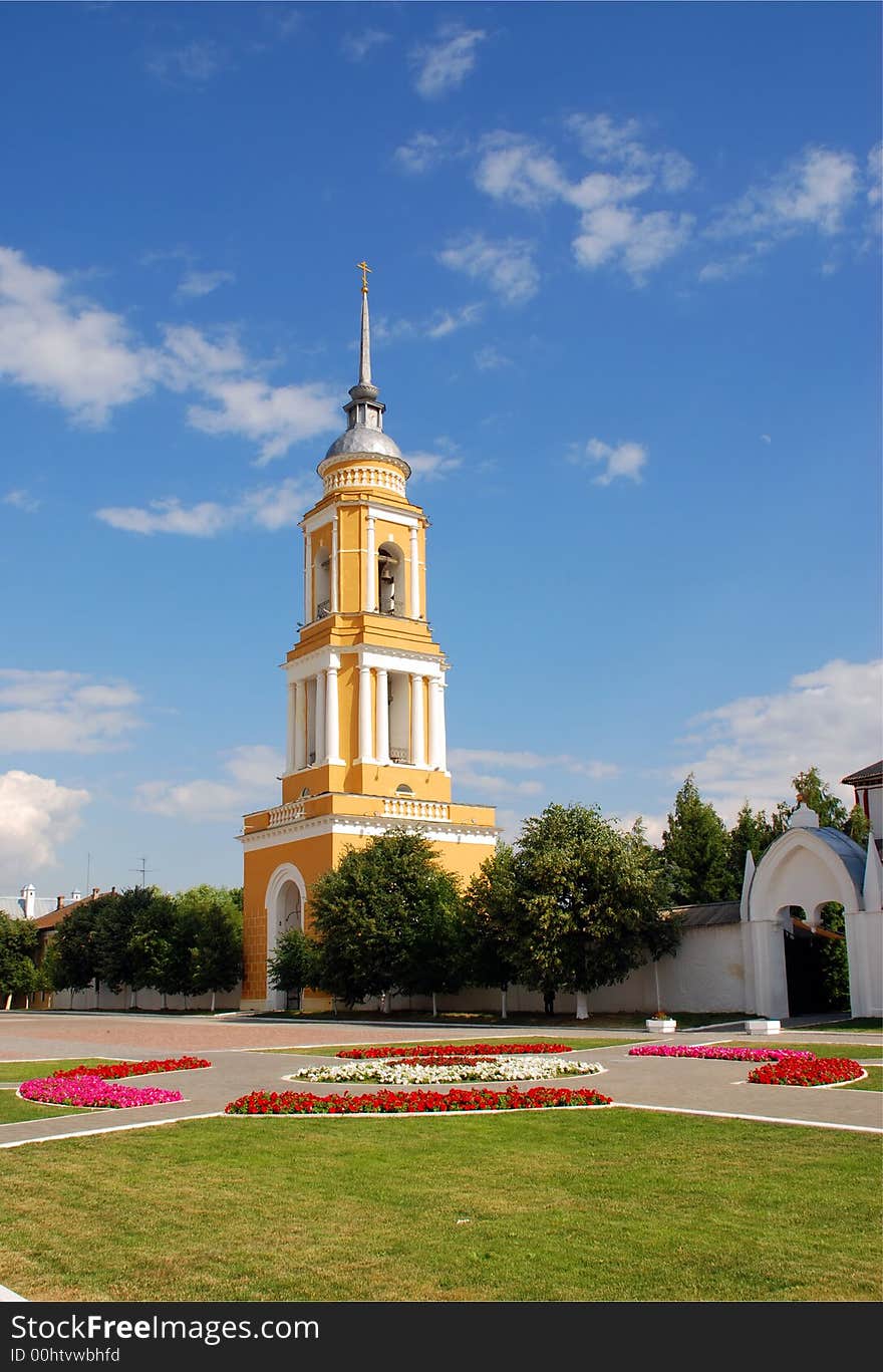 Bell tower in the russian cloister