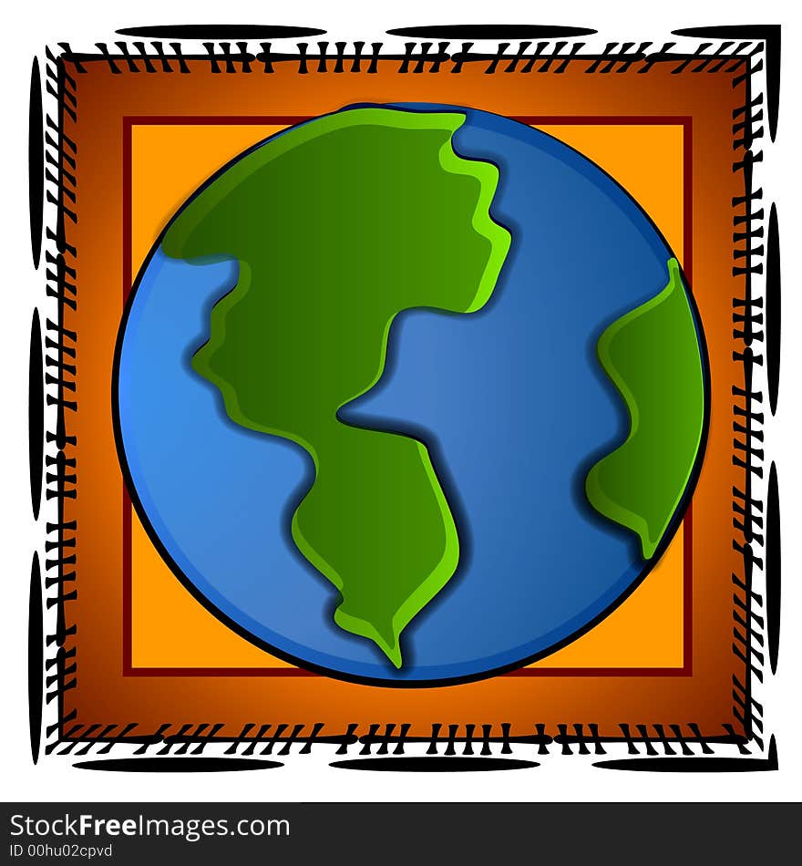 Planet Earth Icons Clip Art