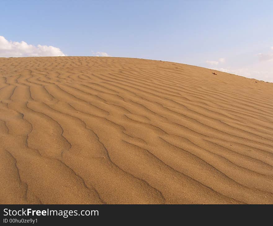 Sandy dunes waves in the desert in India. Sandy dunes waves in the desert in India