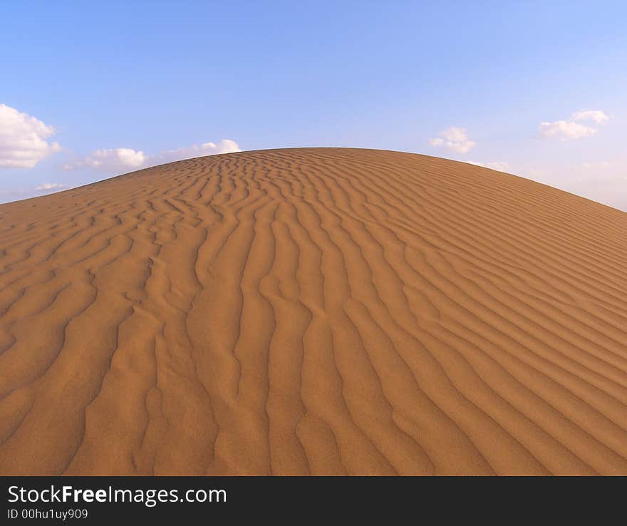 Sandy dunes waves in the desert. Sandy dunes waves in the desert