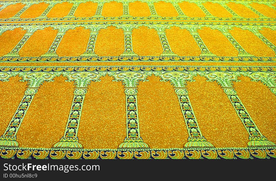 Arabian orange floor carpet in mosque. Arabian orange floor carpet in mosque