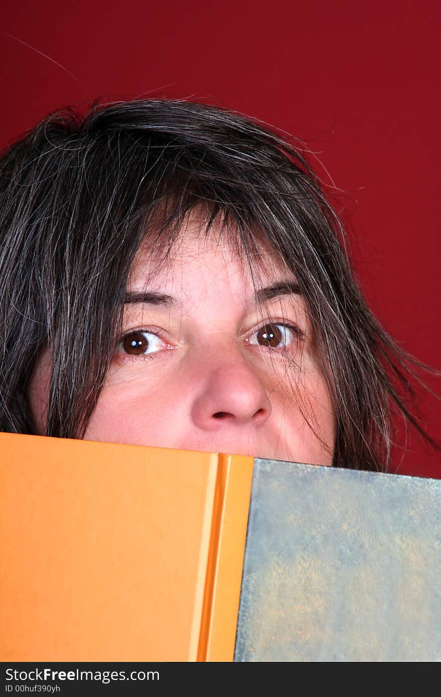 Digital photo of a woman with a book. Digital photo of a woman with a book.