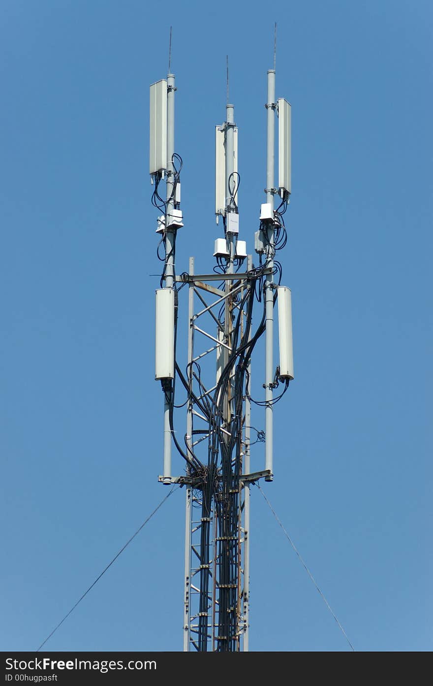 Transmitter over blue sky for mobile connection