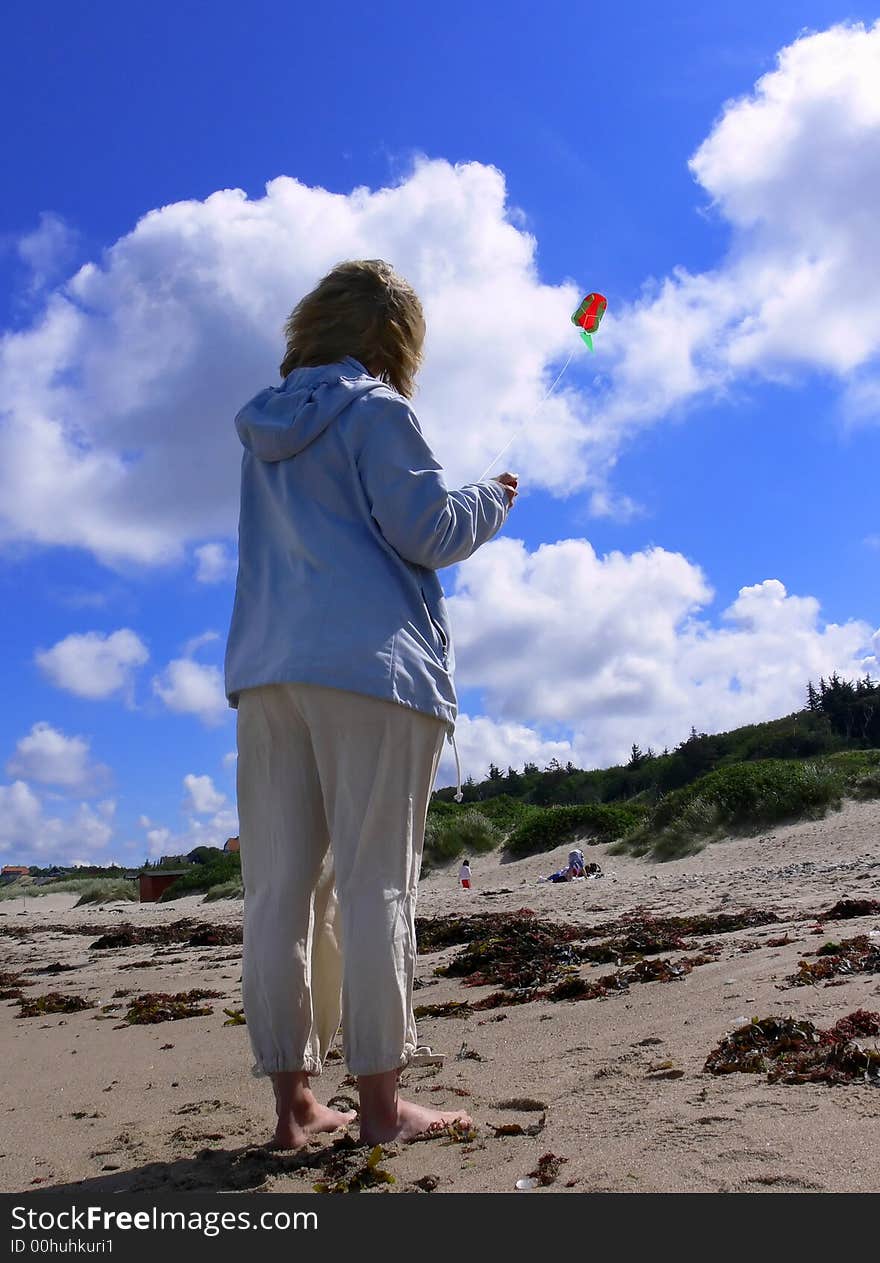 Girl flying a Kite