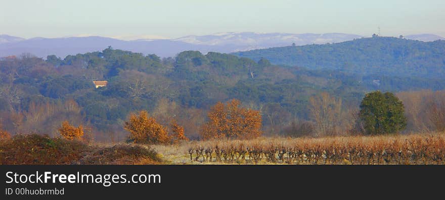 Horizontal landscape in the Cévennes, small mountains in the south of France. Horizontal landscape in the Cévennes, small mountains in the south of France