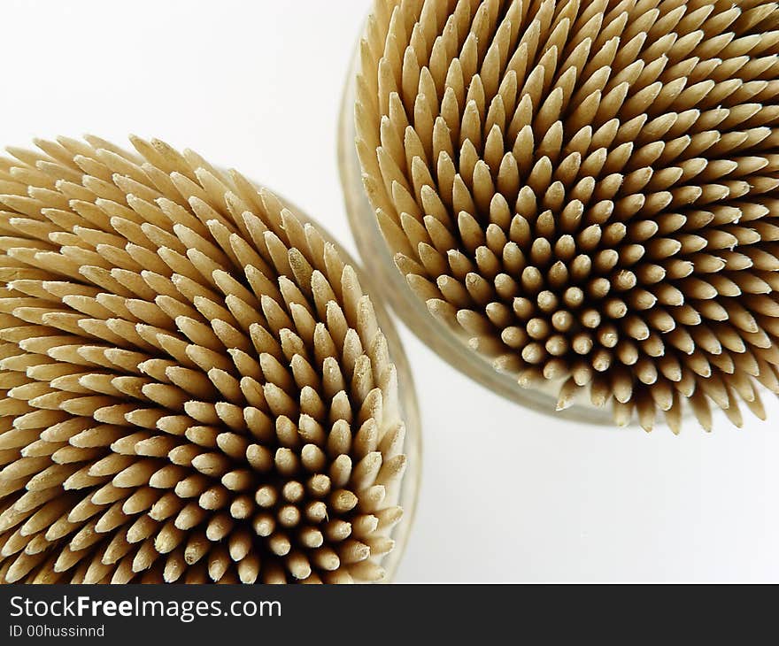 Toothpicks in the boxes isolated