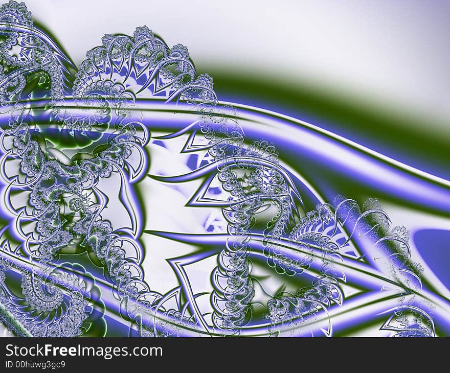 Fractal art with smooth border line and wave. Fractal art with smooth border line and wave.