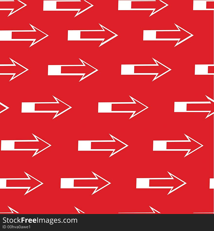 Red background with arrows. Vector Illustration.