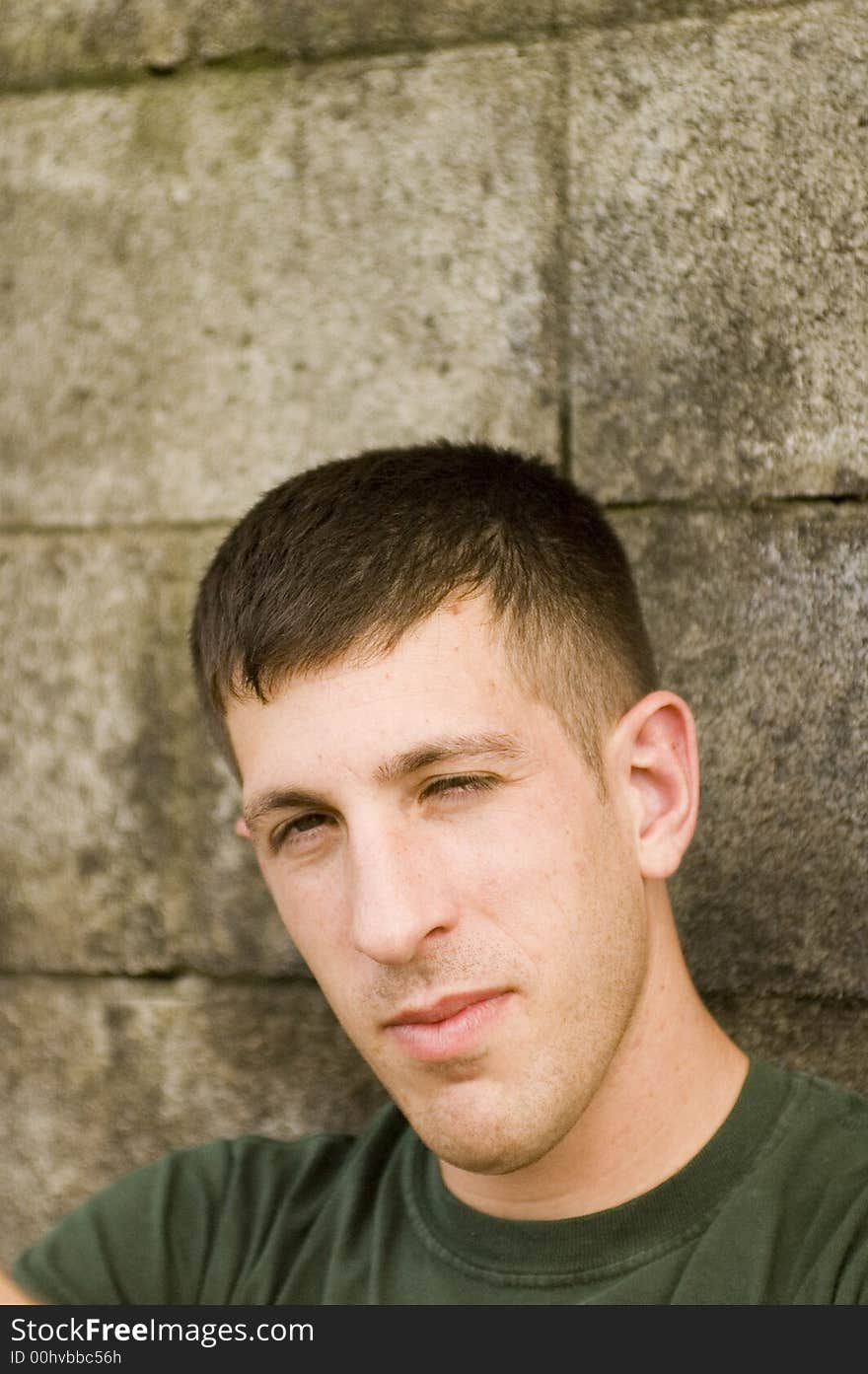 A young man with short hair portrait. A young man with short hair portrait