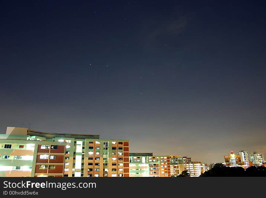 Southern sky over singapore residential area