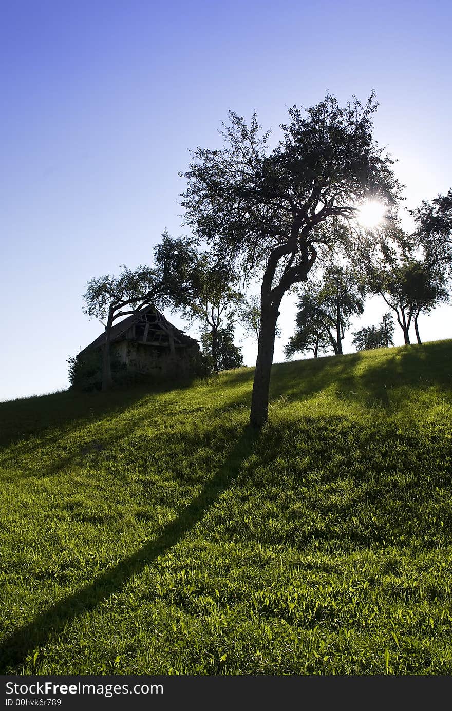 Old Hut At Sunrise