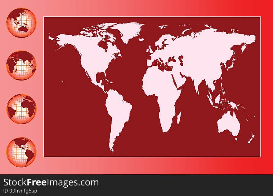 Vector illustration of a global design in a red color format. Vector illustration of a global design in a red color format