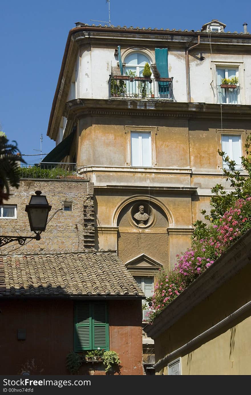 Rome italy street scene residential  architecture cityscape. Rome italy street scene residential  architecture cityscape