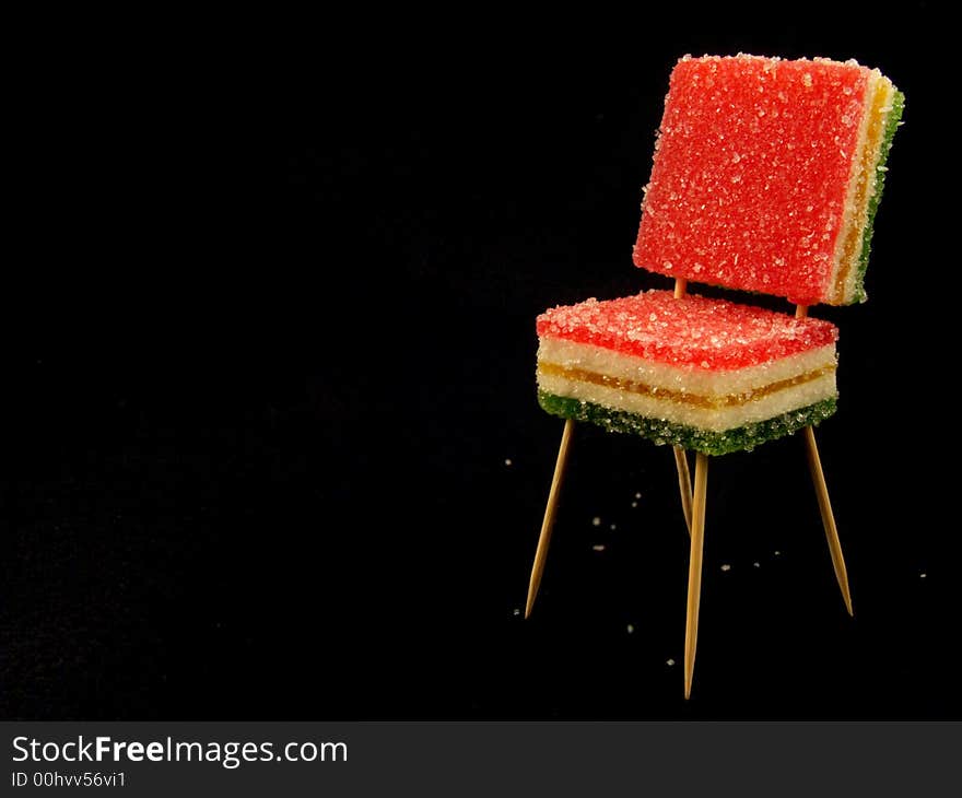 Chair made of jelly candies