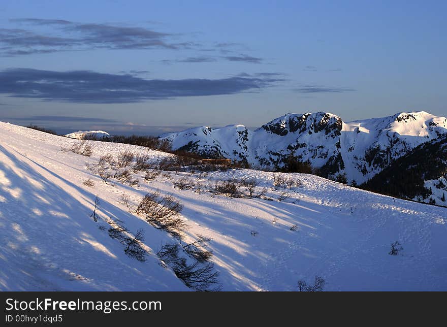 Sunset on Mount Robert